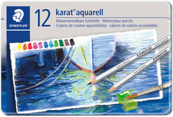 STAEDTLER aquarelpotlood karaat, 12 metalen etuis