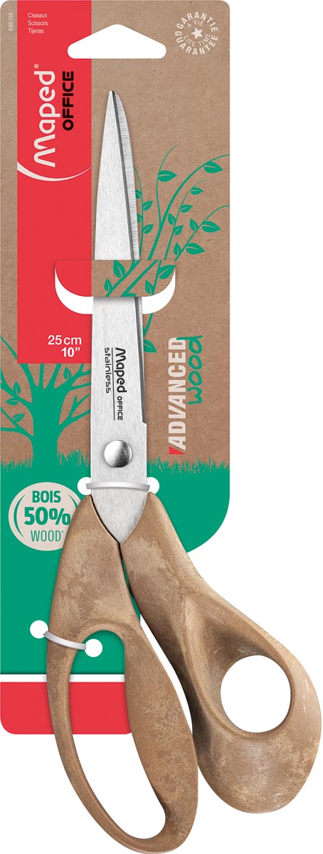 Maped Office Advanced Wood schaar, 25 cm, asymmetrisch