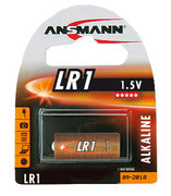 ANSMANN alkaline ronde cel LR1, 1,5 Volt, blisterverpakking van 1