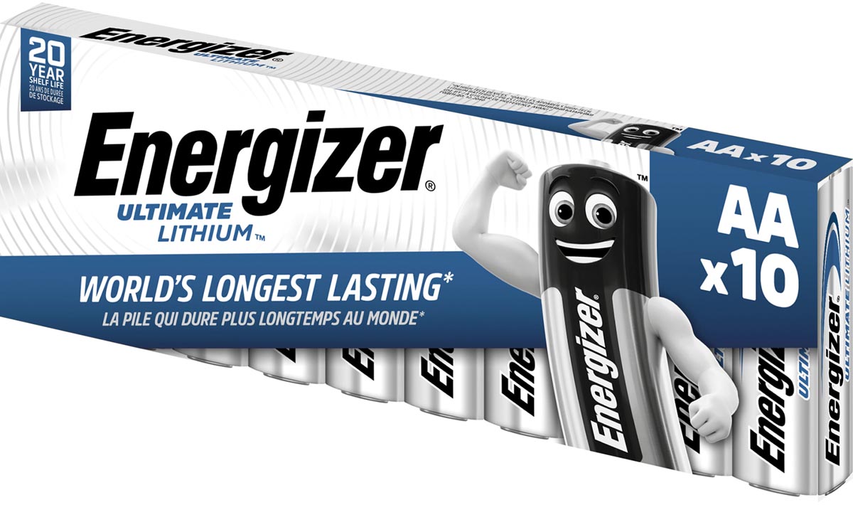 Energizer batterijen Ultimate Lithium AA/L91, pak van 10 stuks