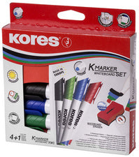 Kores Whiteboard Marker Set, 4 Markers Bord Gum