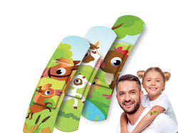 Lifemed kindergips strips boerderijdieren, metalen doos van 40