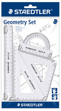 STAEDTLER geometrieset, klein, 4 stuks, transparant