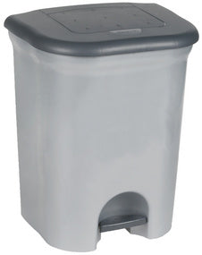 keeeper pedaalemmer, 2x 11 liter, zilver