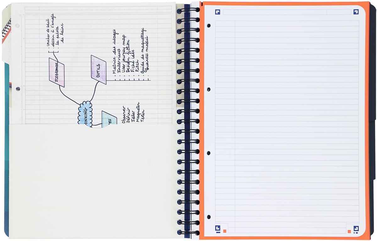 Oxford School Projectbook spiraalschrift, ft A4+, 4-gaats, gelijnd, aqua blauw