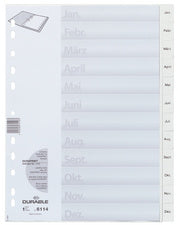 DUURZAAM plastic register, maanden, A4, januari - december