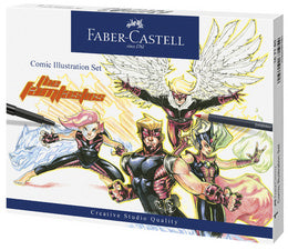 FABER-CASTELL Tuschestift PITT tekenpen, 15er Etui Comic