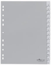 DURABLE plastic registers, blanco, A4, 15-delig, grijs