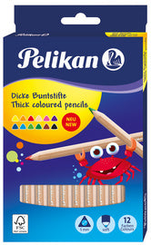Pelikan driehoekige kleurpotloden Jumbo, 12-pak kartonnen doosje