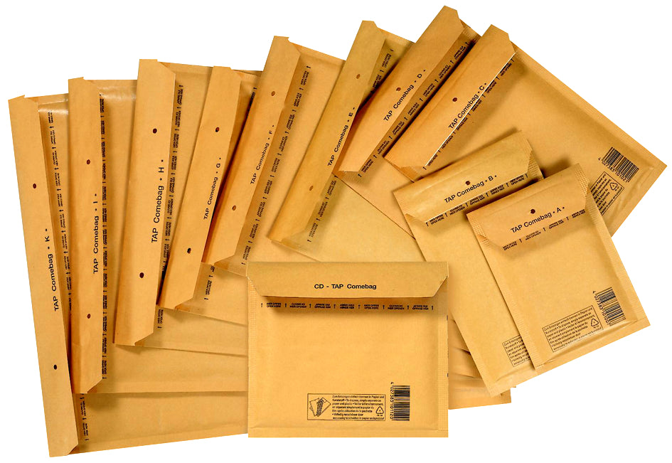 TAP bubbel enveloppen COMEBAG, type C, bruin, 11 g