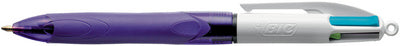 BIC Push Balpen 4 Kleuren Grip Fun