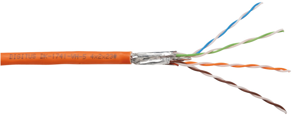 DIGITUS installatiekabel, Cat.7, S/FTP, 100 m Ring, oranje
