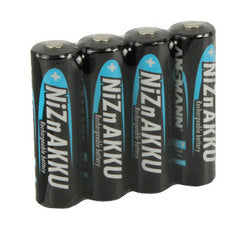 ANSMANN nikkel-zink oplaadbare batterij, Mignon AA, 1.500 mAh, 4 stuks Krimpkous