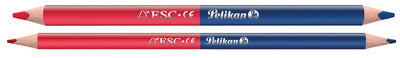 Pelikan afbreekpotlood dik, rood/blauw