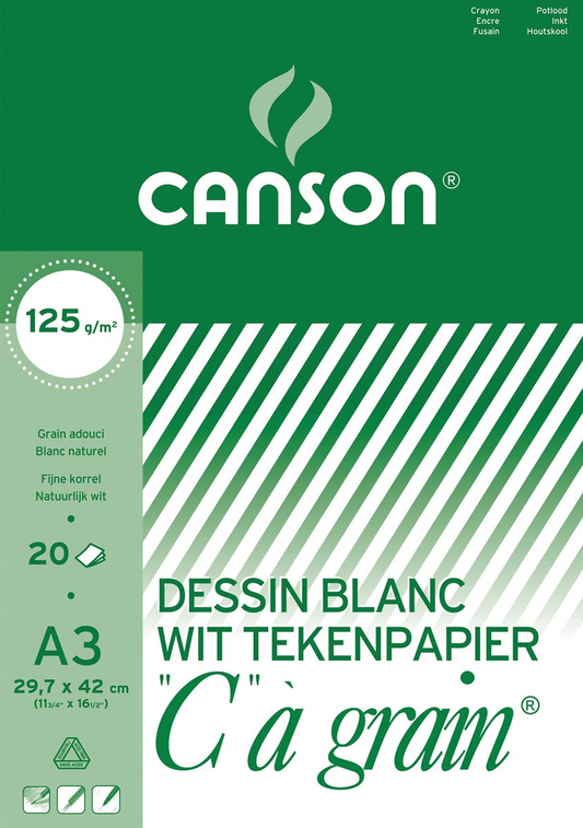Canson tekenblok C à grain 125 g/m², ft 29,7 x 42 cm (A3)