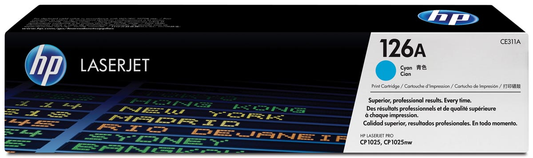 HP toner 126A, 1 000 pagina's, OEM CE311A, cyaan