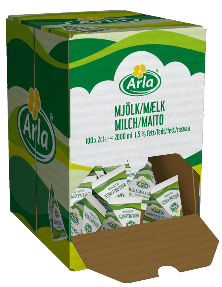 Arla Milk Portion 1.5ett, in displaydoos