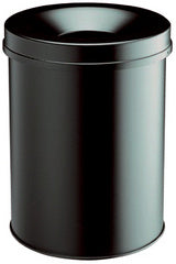DUURZAME VEILIGE prullenbak, rond, 60 liter, zwart