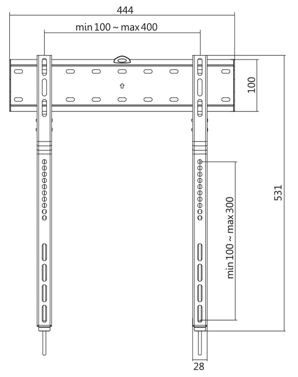 LogiLink TV muurbeugel, plat, voor 81,28 - 165,10 cm