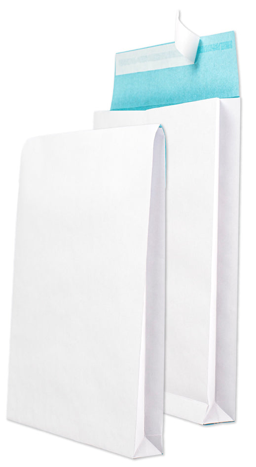 MAILmedia gevouwen envelop B4, met draad versterkt, wit/blauw
