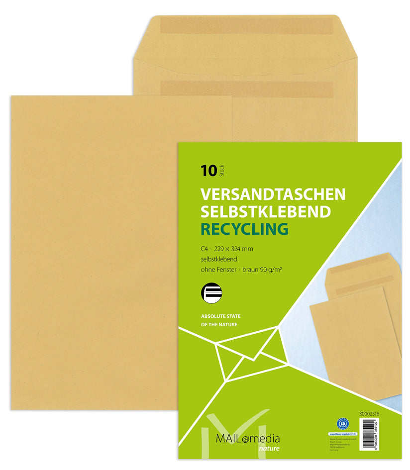 MAILmedia verzendenvelop Natron bruin, B4, zonder venster