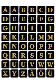 HERMA lettersticker A-Z, folie reliëf, zwart/goud