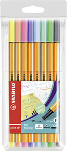 STABILO Fineliner punt 88, kunststof etui met 8 pennen