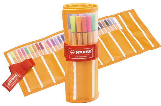 STABILO point 88 fineliner, rollerset van 30 stuks in geassorteerde kleuren