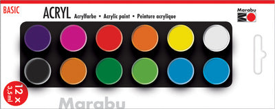 Marabu acrylverf set BASIC, 6 x 3,5 ml