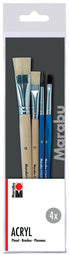Maraboe Acryl Penseel Set, 4 stuks