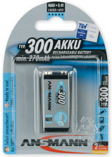 ANSMANN NiMH oplaadbare batterij maxE, 9V E-block, 300 mAh, 1 blisterverpakking