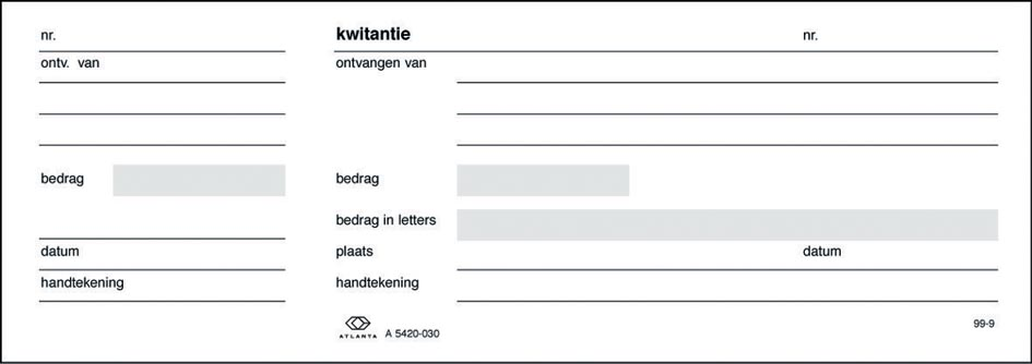 Atlanta by Jalema kwitantieblok ft 10,5 x 29,7 cm
