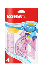 Kores geometrie set GEO15, 4 stuks, geassorteerde kleuren