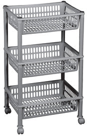 plast team opbergtrolley, met 3 manden, wit