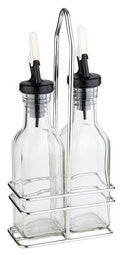APS Azijn en Olie Menage, glas/roestvrij staal, 0,12 liter