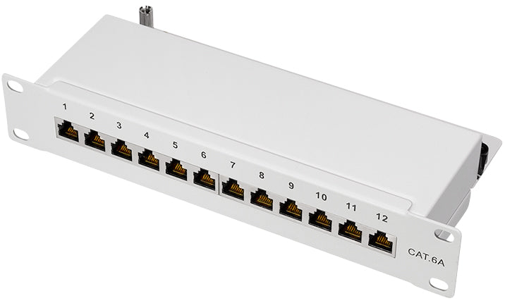 LogiLink 10 Patch Panel Cat. 6A, 12 poorten, zwart, 1U