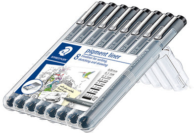 STAEDTLER pigment liner, zwart, doos van 8