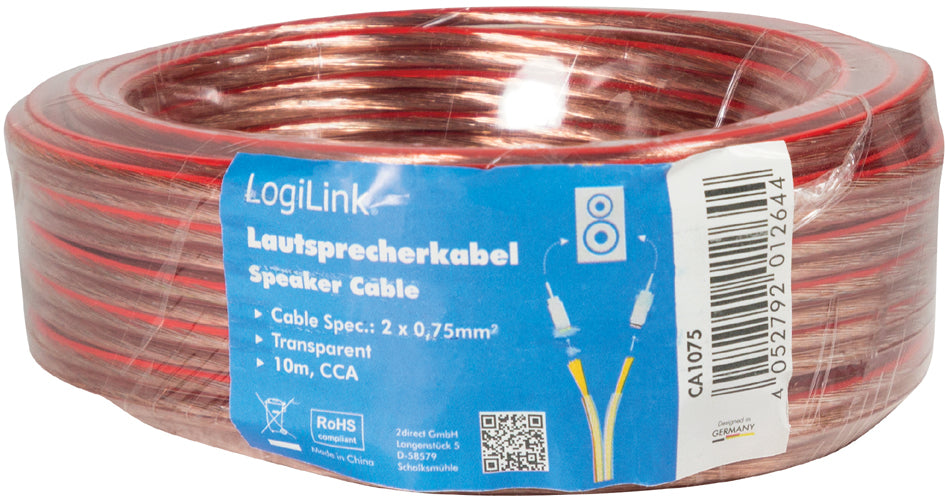 LogiLink luidsprekerkabel, 2 x 1,50 sqmm, 10 m