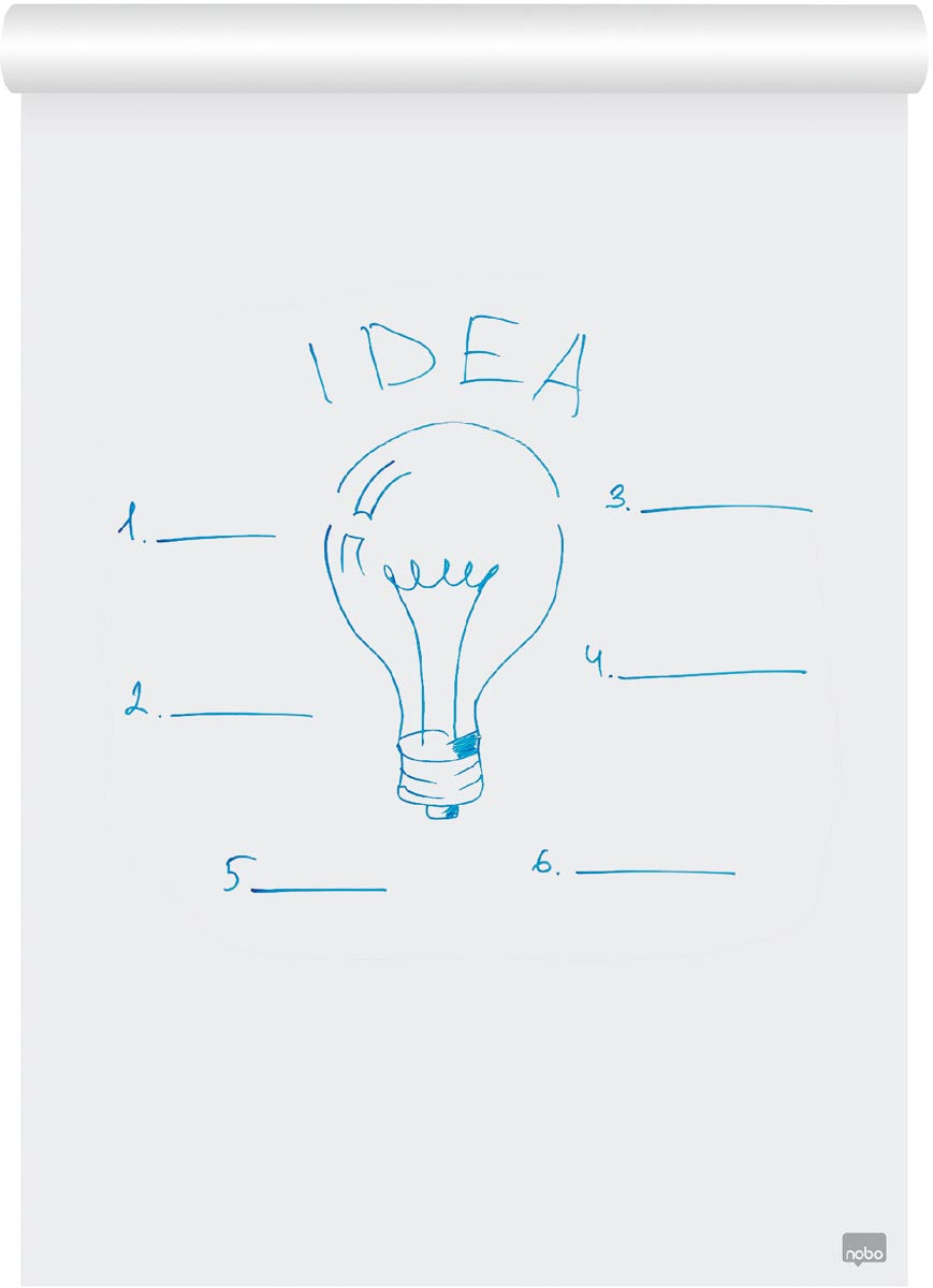 Nobo premium papierblok voor flipcharts, ft 60 x 85 cm, blok van 50 vel, op rol