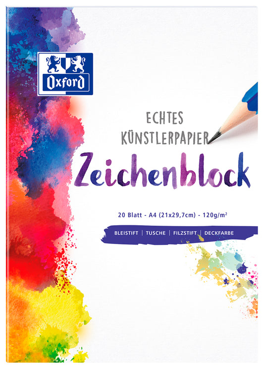 Oxford tekenblok, DIN A4, blanco, 120 g/m