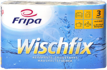 Fripa keukenrol Wischfix, 3-laags, helder wit