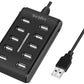 LogiLink USB 2.0 hub, 10 poorten, met aan/uit schakelaar, zwart
