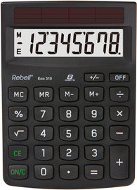 Rebell milieuvriendelijke desktopcalculator Eco 310, zwart