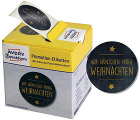 AVERY Zweckform Promotionele Etiketten Kerstmis, zwart