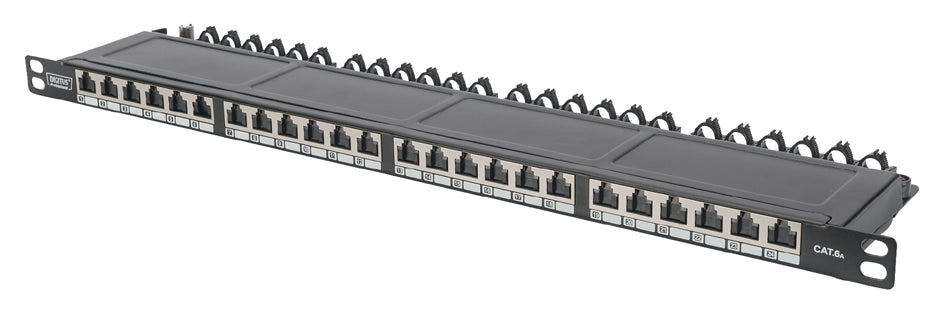 DIGITUS 19 Patch Panel Cat.6, Klasse EA, 24 poort, zwart