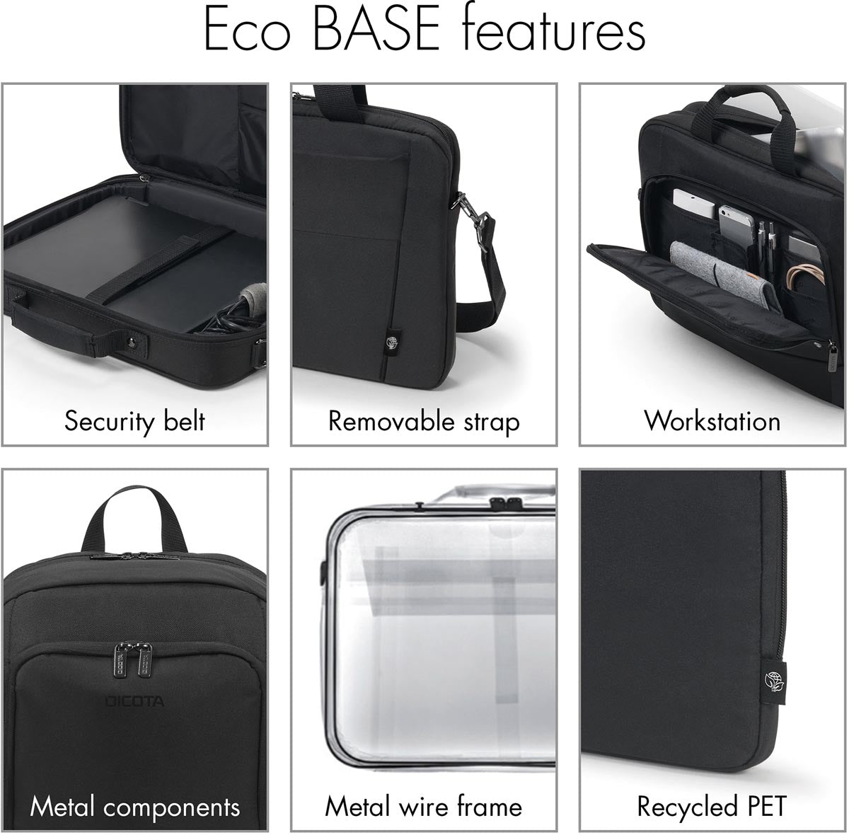 Dicota laptoptas Eco Top Traveller, voor laptops tot 14,1 inch, zwart
