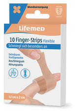 Lifemed Vingerstrips Flexibel, huidkleurig, 10 stuks.