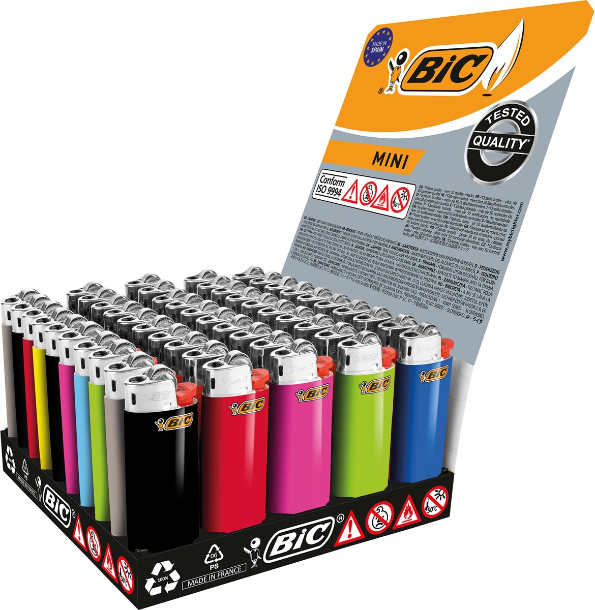 BIC J25 Mini aansteker standaard tray x50