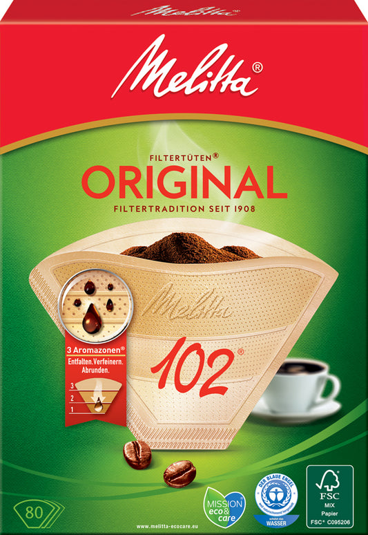 Melitta Aroma filterzakjes 102, natuurlijk bruin